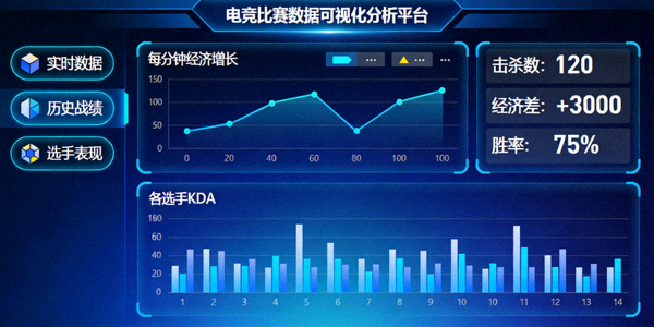 电竞比赛数据可视化分析平台界面
